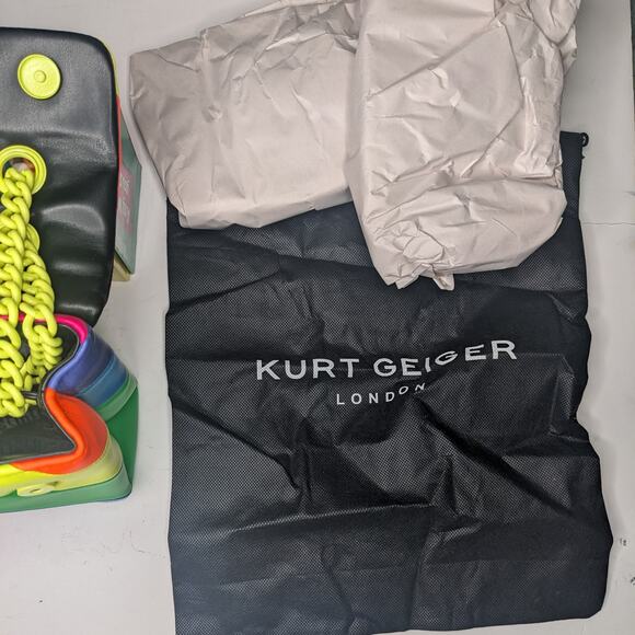 KURT GEIGER Brixton Lock Bag in Neon Rainbow New With Tag Retail $325 - Picture 8 of 12
